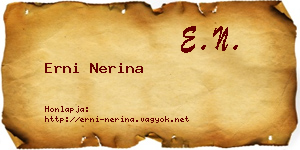 Erni Nerina névjegykártya